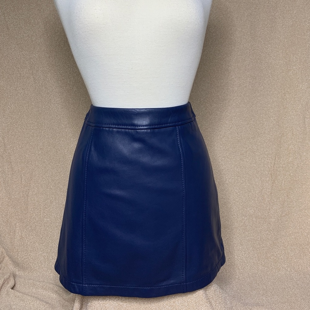 Faux leather midi skirt